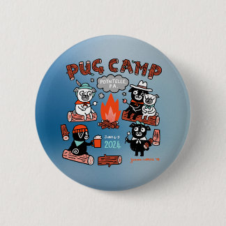 Bóton Redondo 5.08cm Pug Camp 2024 Pin - Ombre