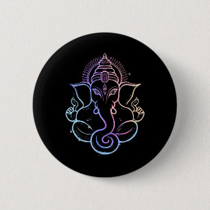Bóton Redondo 5.08cm Puja Hindu Ganesha Deus Elefante Índia Meditação Y