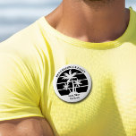 Bóton Redondo 5.08cm Pulseira de Identificação de Árvore de Palmeira de<br><div class="desc">Palmeiras pretas legais em uma pulseira personalizada de despedida de solteiro ou identificação de padrinhos. Personalize esses brindes legais para o seu casamento de destino. Eles são perfeitos para toda a comitiva de noiva levar para um jantar de ensaio de fuga para uma ilha ou para uma dama de honra...</div>