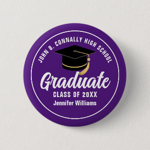 Bóton Redondo 5.08cm Pulseira Personalizada para Graduado do Ensino Méd