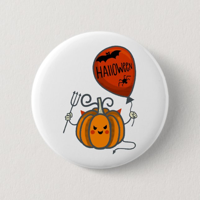 Bóton Redondo 5.08cm Pumpkin Halloween (Frente)