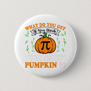 Bóton Redondo 5.08cm Pumpkin Pi Halloween Math