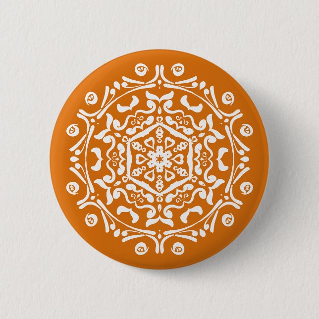 Bóton Redondo 5.08cm Pumpkin Pie Mandala (Frente)
