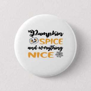 Bóton Redondo 5.08cm Pumpkin Spice E Tudo O Que É Bonito Citar No Outon
