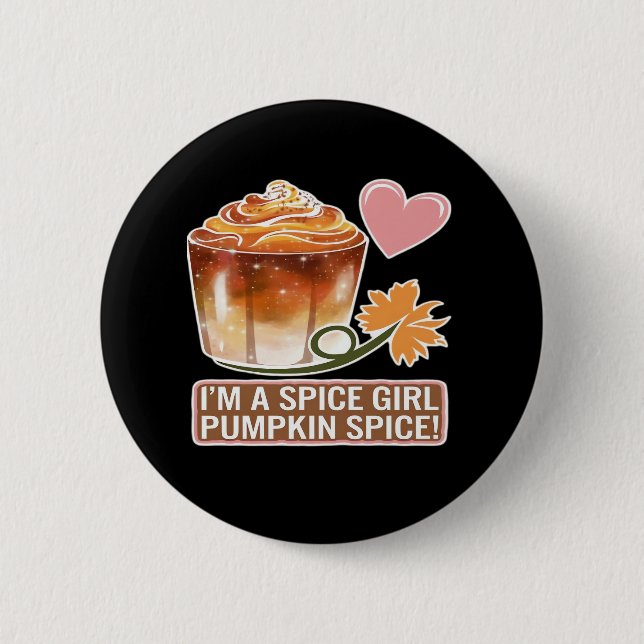 Bóton Redondo 5.08cm Pumpkin Spice Girl Fall Sticker (Frente)
