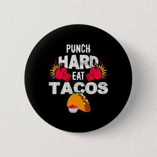Bóton Redondo 5.08cm Punho Duro Coma Tacos Boxe Kickboxing Kickboxer T