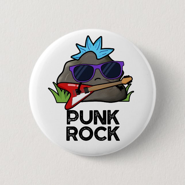 Bóton Redondo 5.08cm Punk Rock Funny Music Pun (Frente)