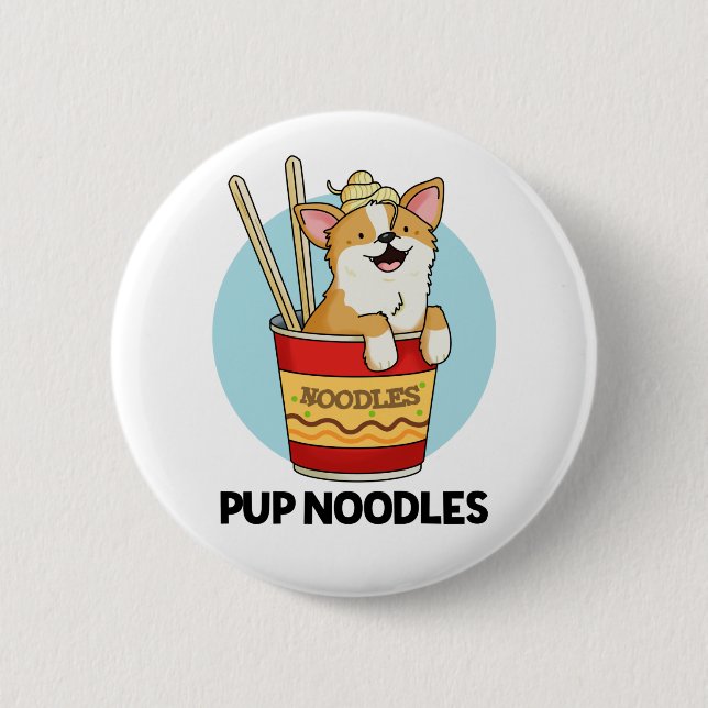 Bóton Redondo 5.08cm Pup Noodles Funny Cup Noodles (Frente)
