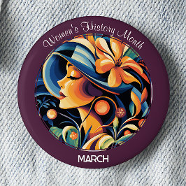 Bóton Redondo 5.08cm Purple Women's History Month