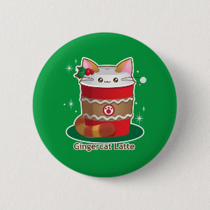 Bóton Redondo 5.08cm Purrista Pawfee: Café bonito do gato do gengibre