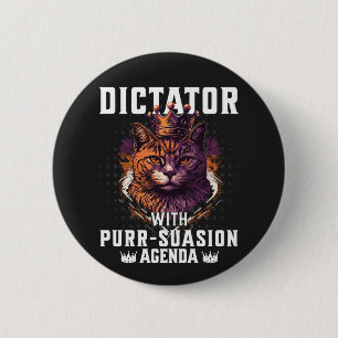 Bóton Redondo 5.08cm Pursursion Agenda Funny Bossy Cat