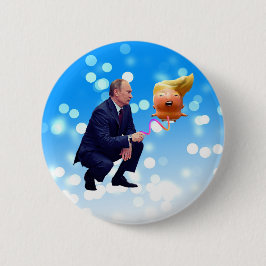 Bóton Redondo 5.08cm Putin Brinca Com Balão do Trump