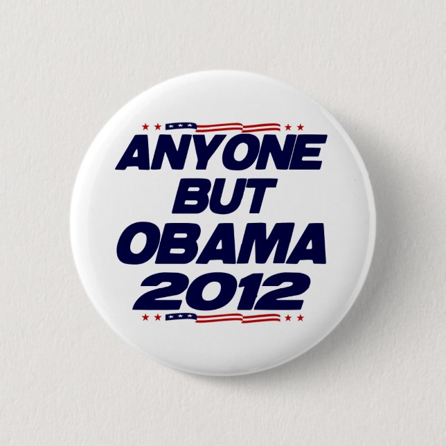 Bóton Redondo 5.08cm Qualquer um mas Obama 2012 (Frente)