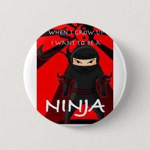 Bóton Redondo 5.08cm Quando eu me cresço acima queira ser um Ninja