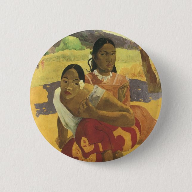 Bóton Redondo 5.08cm Quando Você Vai Se Casar? por Paul Gauguin, Arte A (Frente)