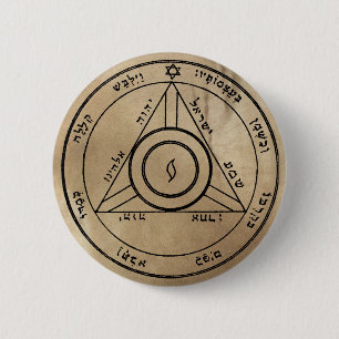 Bóton Redondo 5.08cm Quarto Pentacle do botão de Saturn