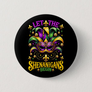 Bóton Redondo 5.08cm Que Os Shenanigans Comecem A Mardi Gras Homens