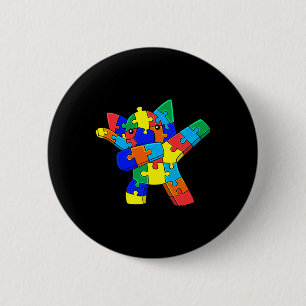 Bóton Redondo 5.08cm Quebra-cabeça de Elefante Batido Peças Autism Dab