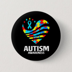 Bóton Redondo 5.08cm Quebra-cabeça de Sensibilização do Autismo Mundial