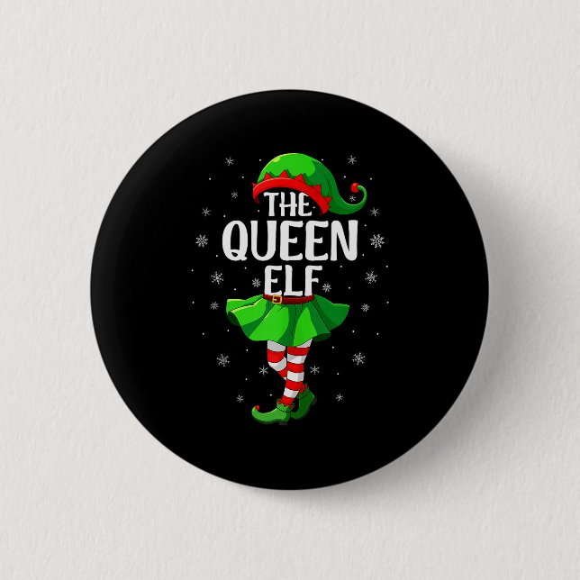 Bóton Redondo 5.08cm Queen Elf Christmas Girls Women Elf Squad Xmas Fam (Frente)