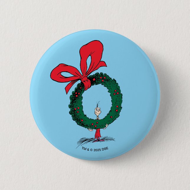 Bóton Redondo 5.08cm Quem Espia Através da Coroa de Natal (Frente)