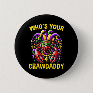 Bóton Redondo 5.08cm Quem Seu Crawaddy Crawfish Jester Miçanga Mães Eng