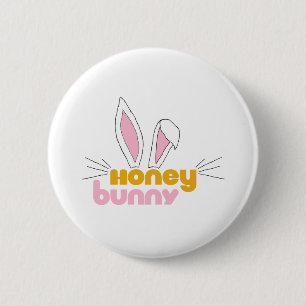 Bóton Redondo 5.08cm Querido Feliz, Hunny Bunny Honey