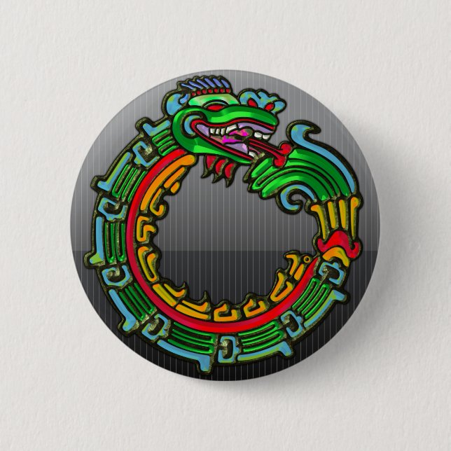 Bóton Redondo 5.08cm Quetzalcoatl (Frente)