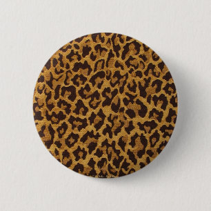 Bóton Redondo 5.08cm RAB Rockabilly Leopard Print Brown Dourado