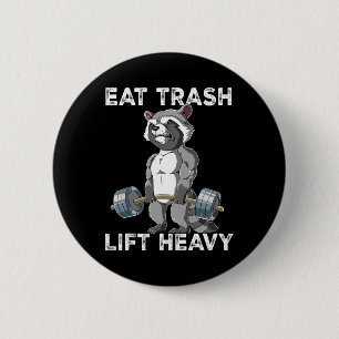 Bóton Redondo 5.08cm Raccoon Gym Weight Training Eat Trash Levanta Pesa