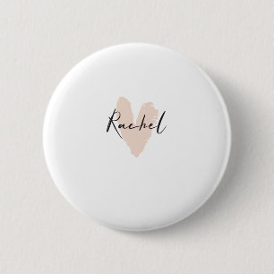 Bóton Redondo 5.08cm Rachel Heart Name Graphic