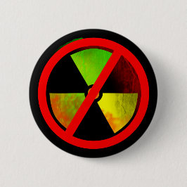 Bóton Redondo 5.08cm Radioactive Grunge No-Nukes Symbol