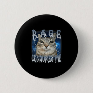 Bóton Redondo 5.08cm Rage me consome Cat Vintage Memória Engraçada