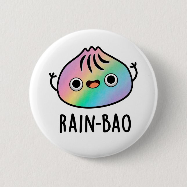 Bóton Redondo 5.08cm Rain-bao Funny Rainbow Dimsum Bao Pun (Frente)