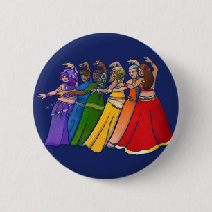 Bóton Redondo 5.08cm Rainbow Belly Dancer Art Belly Dance Troupe