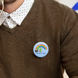 Bóton Redondo 5.08cm Rainbow Gnome Pot of Gold St Patricks Day Pin-Back