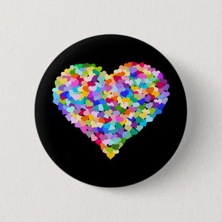 Bóton Redondo 5.08cm Rainbow Heart Confetti