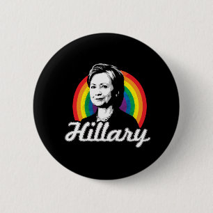 Bóton Redondo 5.08cm Rainbow Hillary - Política LGBT -