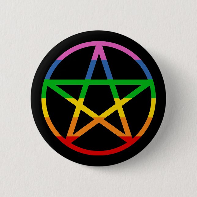 Bóton Redondo 5.08cm Rainbow Pentacle (Frente)
