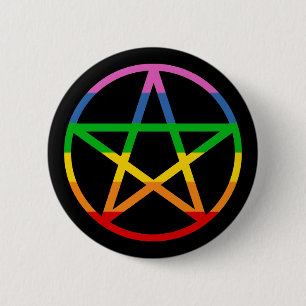 Bóton Redondo 5.08cm Rainbow Pentacle