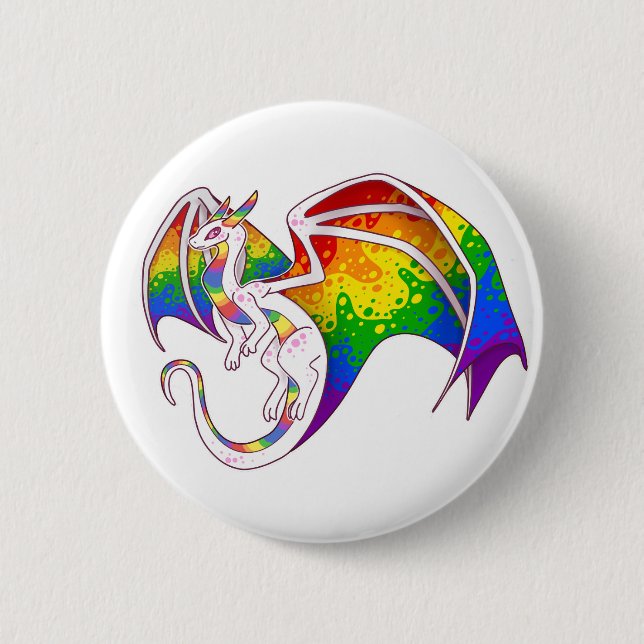 Bóton Redondo 5.08cm Rainbow Pride Dragon (Frente)
