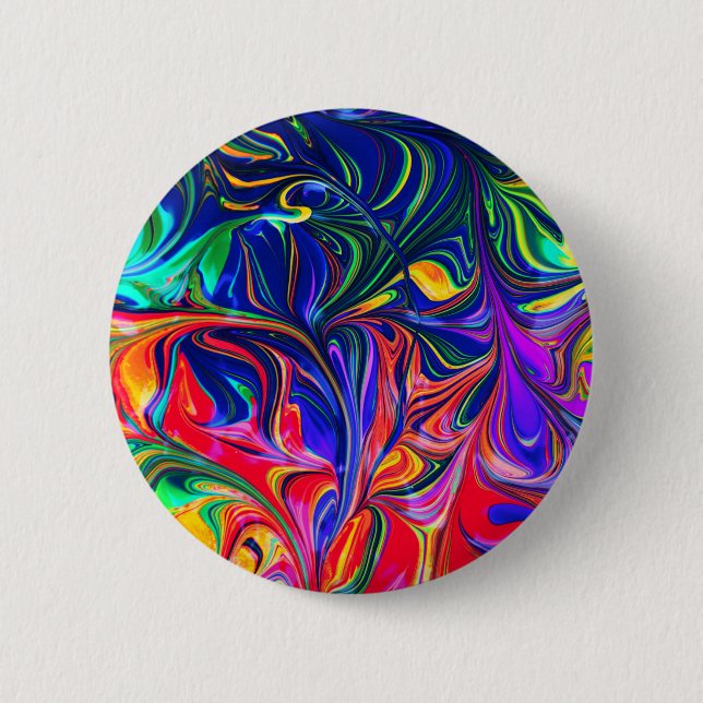 Bóton Redondo 5.08cm Rainbow Swirl Trippy Glow Stick (Frente)
