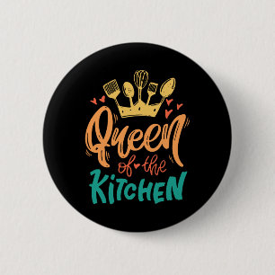 Bóton Redondo 5.08cm Rainha Da Cozinha Mãe Mãe Chefe Dia Das Mães