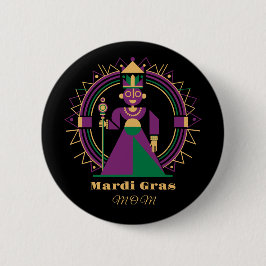 Bóton Redondo 5.08cm Rainha da Mardi Gras Mamãe 2026