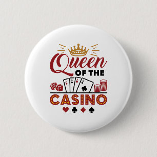 Bóton Redondo 5.08cm Rainha das Mulheres de Jogo Casino Vegas