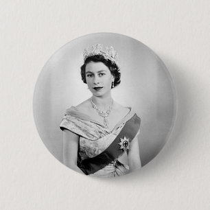 Bóton Redondo 5.08cm Rainha de Elizabeth II de Inglaterra