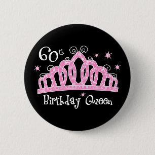 Bóton Redondo 5.08cm Rainha DK do aniversário da tiara 60th