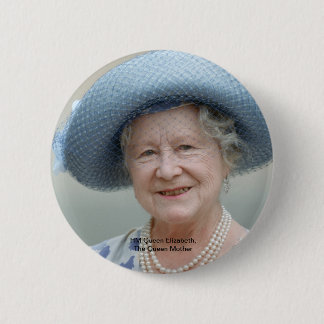 Bóton Redondo 5.08cm Rainha Elizabeth, Rainha Mãe 1988