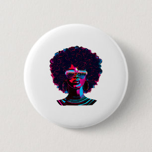 Bóton Redondo 5.08cm Rainha Negra Afro História Negra Melanina Vapo Fem