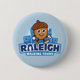 Bóton Redondo 5.08cm Raleigh Walking Tours Cute Acorn Button